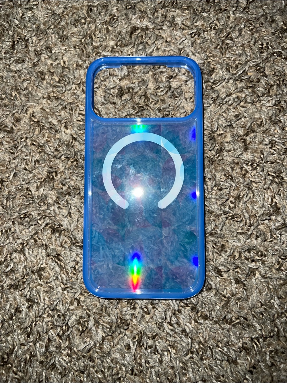 Blue Transparent MagSafe-Compatible Phone Case